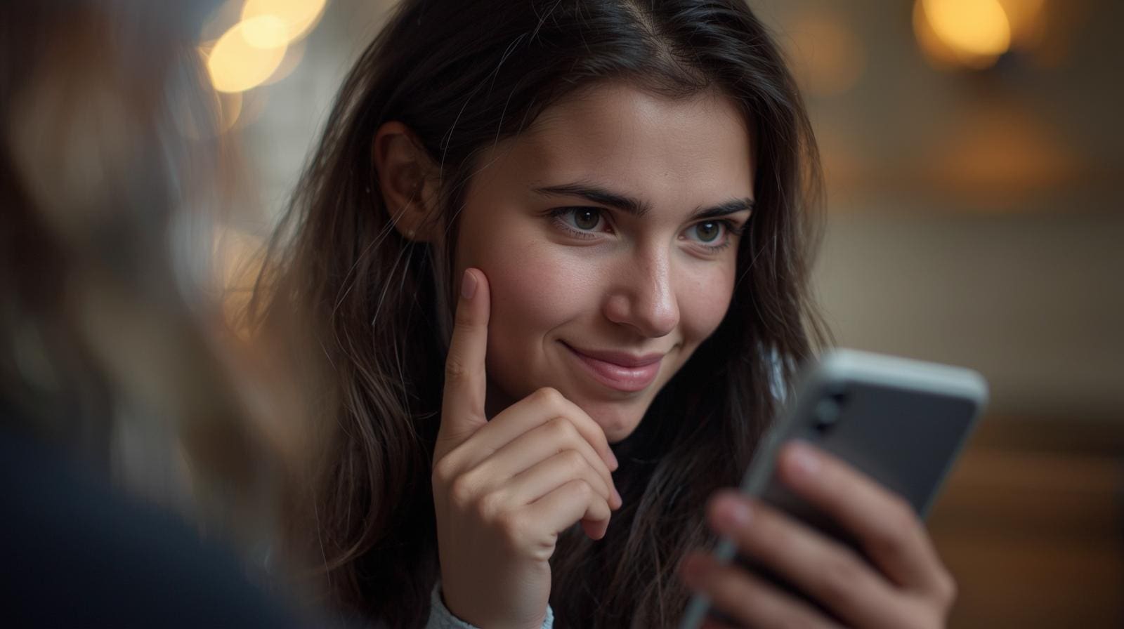 Person using voice assistant to ask a natural language question.