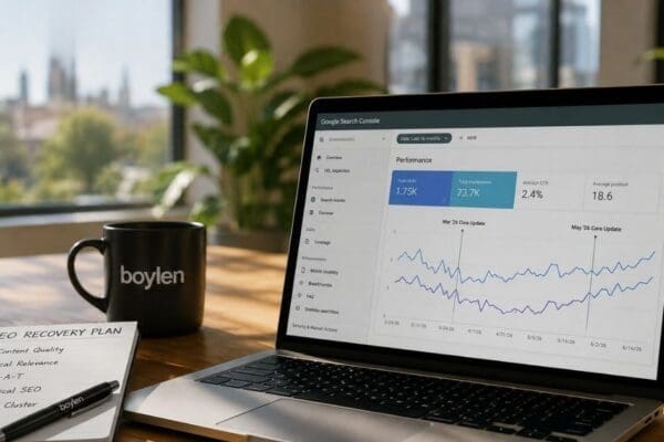 Illustration representing SEO ranking recovery after Google's 2026 core updates, for Adelaide businesses